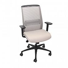 Офисный стул Vitra с серой сеткой, с высокой спинкой