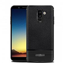 Чехол HELMET Leather Texture TPU Case Samsung Galaxy A6 plus (2018) black